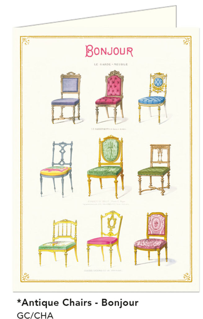 Cavallini Greeting Card - Chairs