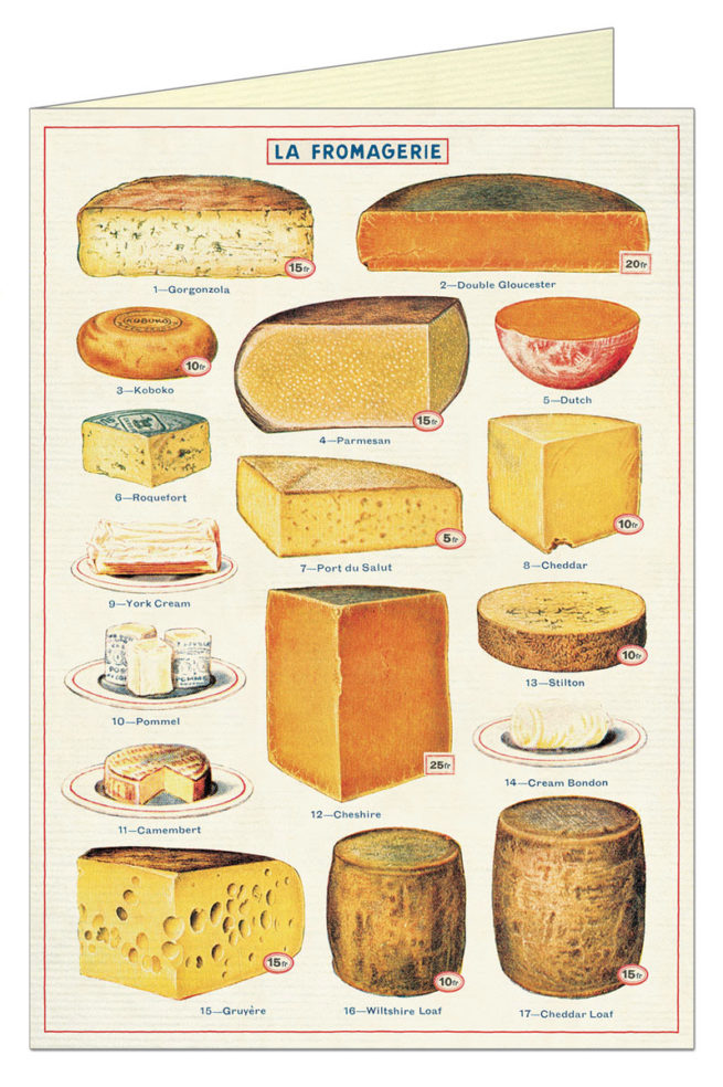 Cavallini Greeting Card - Cheese