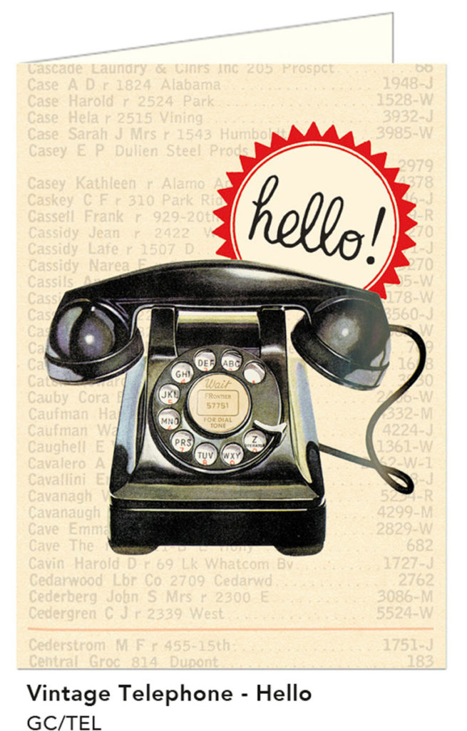 Cavallini Greeting Card - Vintage Phone