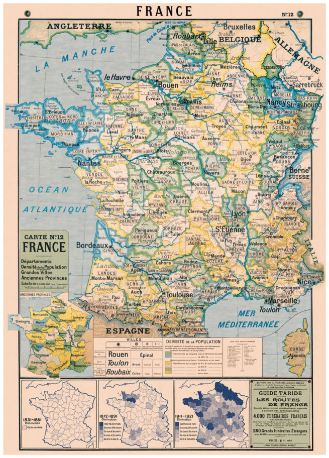 Cavallini Poster/Gift Wrap - Map France 2