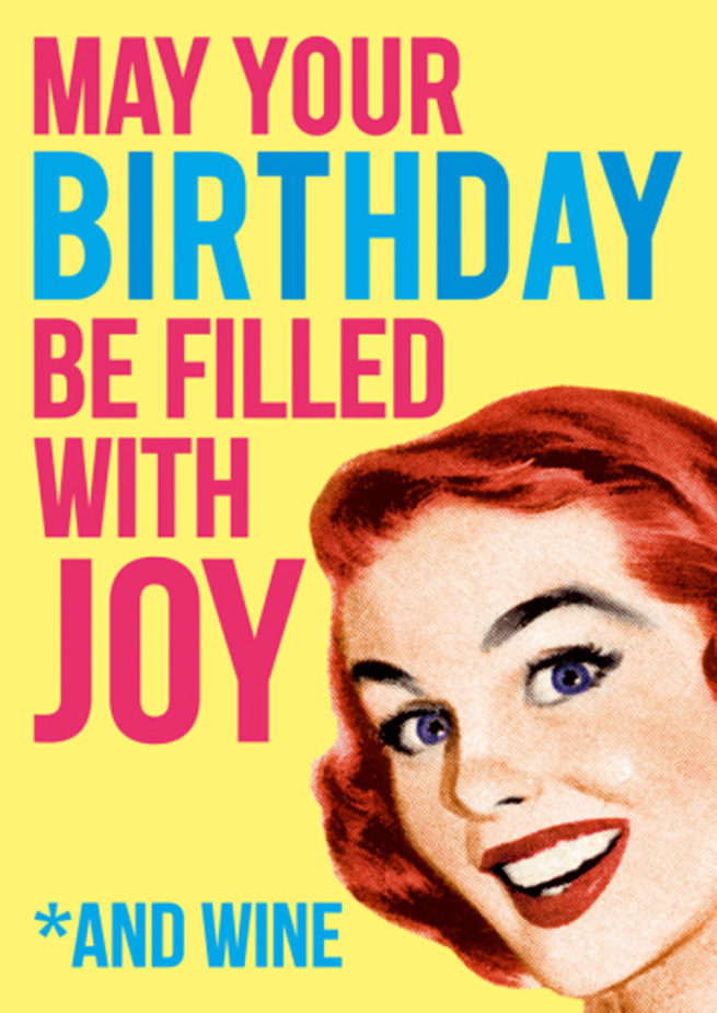 Dean Morris Card LARGE - Birthday Joy & Wine
