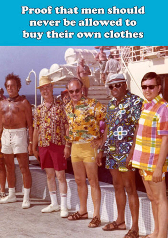 Dean Morris Card - Men choosing clothes