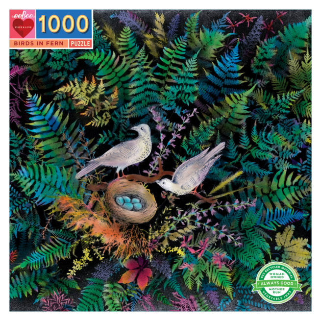 eeBoo 1000 Pc Puzzle - Birds in Fern