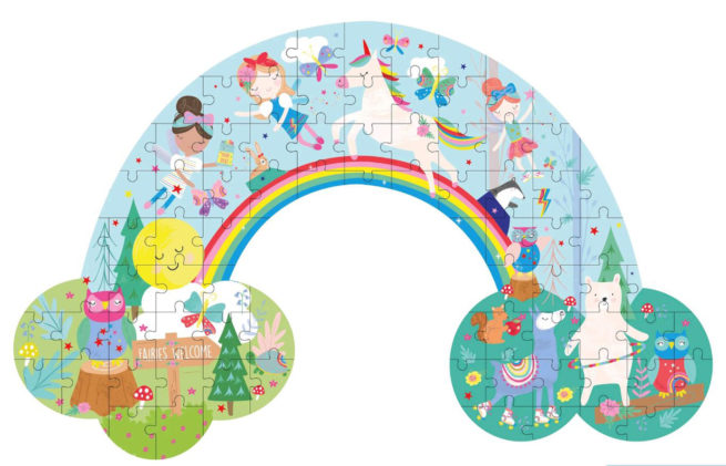Floss & Rock 80 pc Shaped Jigsaw Puzzle - Rainbow Fairy - Image 2