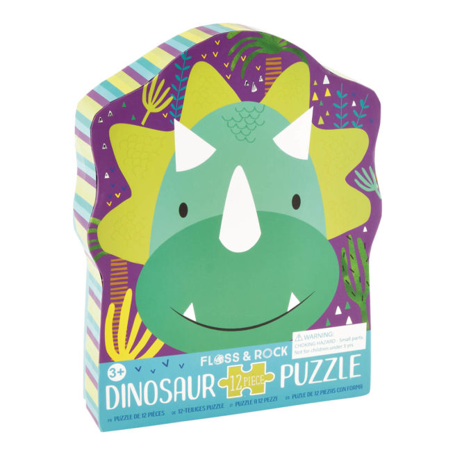 Floss & Rock 12 Pc Shaped Jigsaw Puzzle - Dinosaur