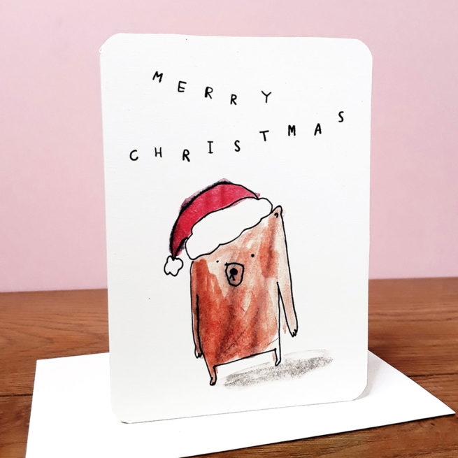 Laura Skilbeck Card Christmas - Christmas Bear