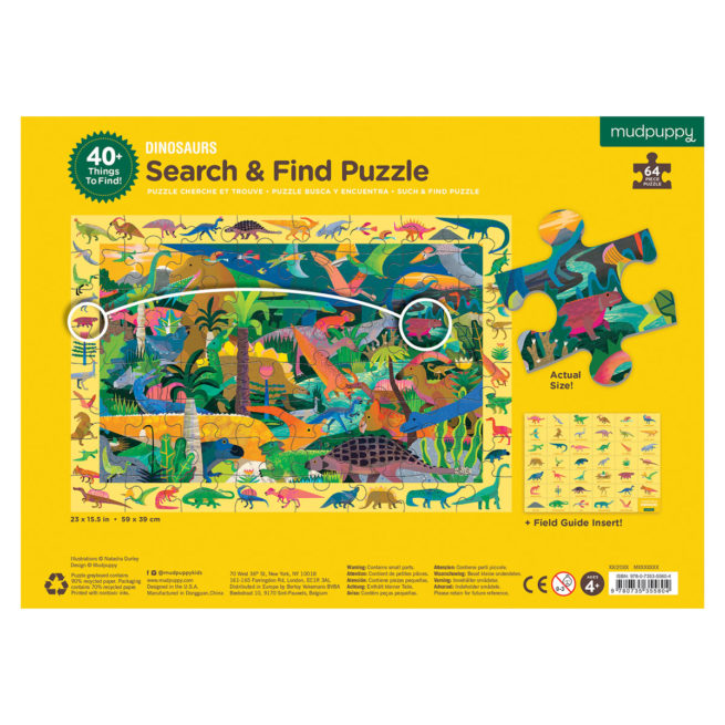 Mudpuppy 64 Pc Search & Find Puzzle - Dinosaurs - Image 2