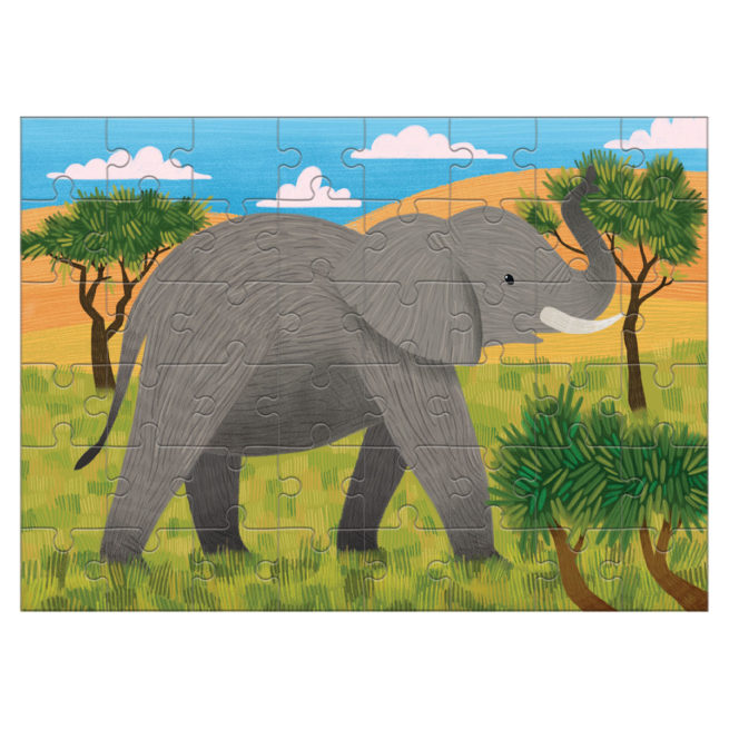Mudpuppy 48 Pc Mini Puzzle Animal - African Elephant - Image 2