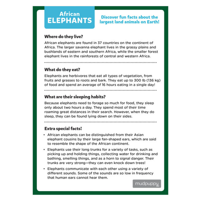 Mudpuppy 48 Pc Mini Puzzle Animal - African Elephant - Image 3