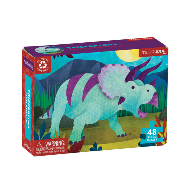 Mudpuppy 48 pc Mini Puzzle Dinosaur - Triceratops