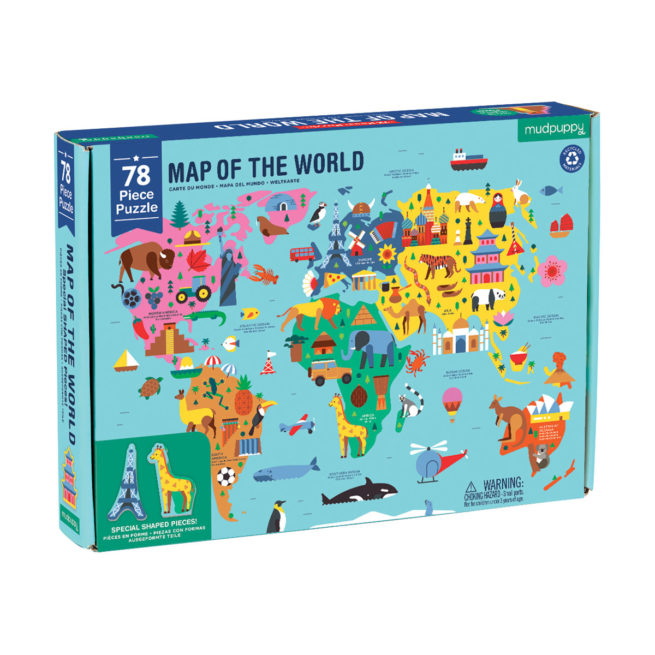 Mudpuppy 78 pc Geography Puzzle - Map of World