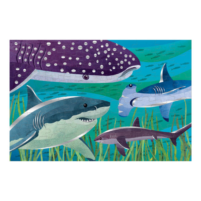 Mudpuppy 100 Pc Foil Puzzle - Sharks - Image 2