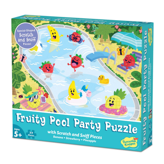 Peaceable Kingdom Scratch & Sniff Puzzle - Fruity Pool Party