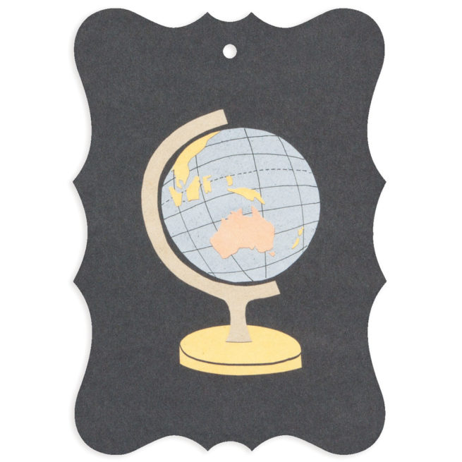 Sunday Paper Gifttag - Globe