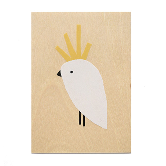 Sunday Paper Wooden Post Card - Cockatoo
