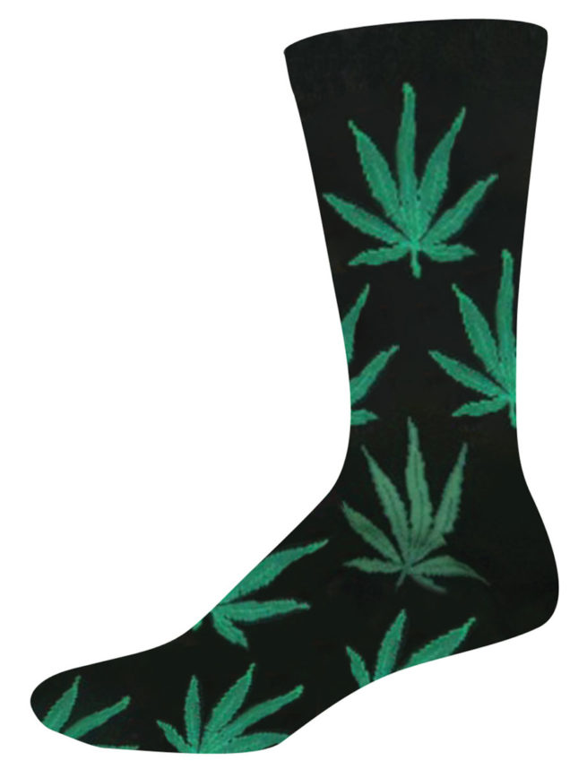 Socksmith Mens Socks - Pot Leaves Black