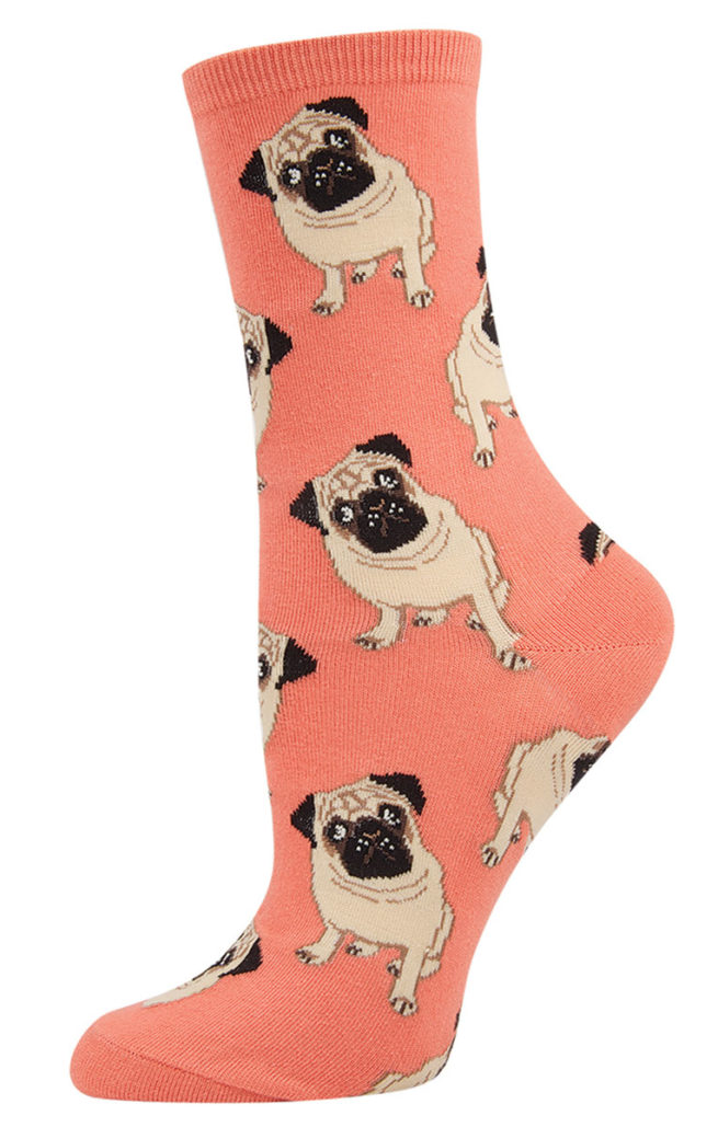 Socksmith Ladies Socks - Pugs Peach