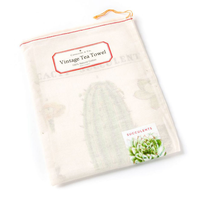 Cavallini Tea Towel - Succulents - Image 2