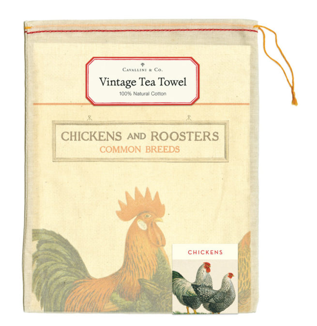 Cavallini Tea Towel - Chickens - Image 2