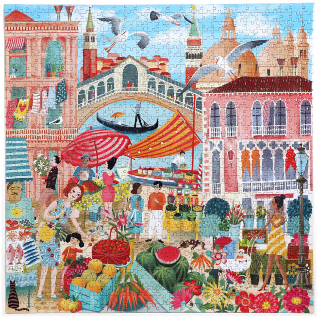 eeBoo 1000 Pc Puzzle - Venice Market - Image 2