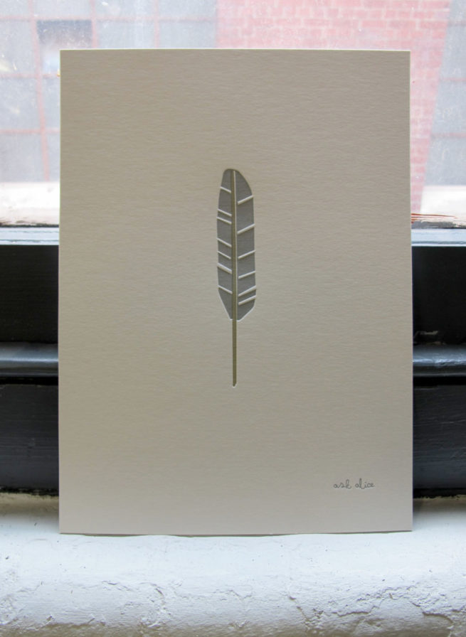 Ask Alice Letterpress Print - Feather