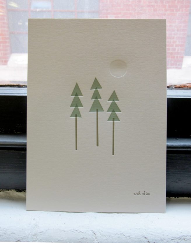 Ask Alice Letterpress Print - Trees