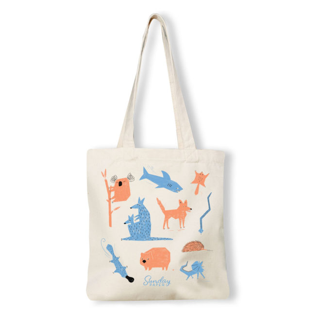 Sunday Paper Tote Bag - Native Animal Print