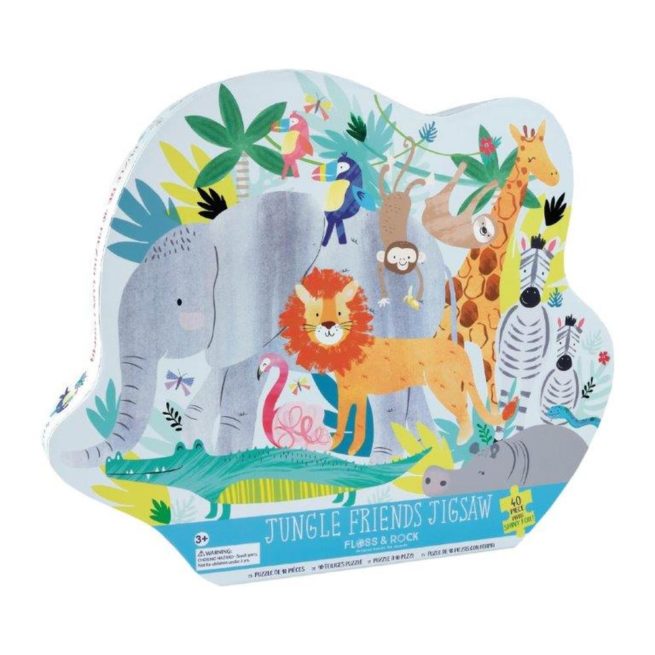Floss & Rock 40 Pc Shaped Jigsaw Puzzle Jungle
