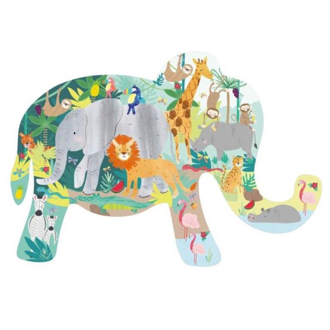 Floss & Rock 40 Pc Shaped Jigsaw Puzzle Jungle - Image 2