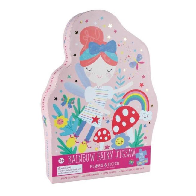 Floss & Rock 20 Pc Shaped Jigsaw Puzzle Rainbow Fairy