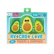Ooly Eraser & Sharpener - Avocado Love Eraser & Sharpener Set