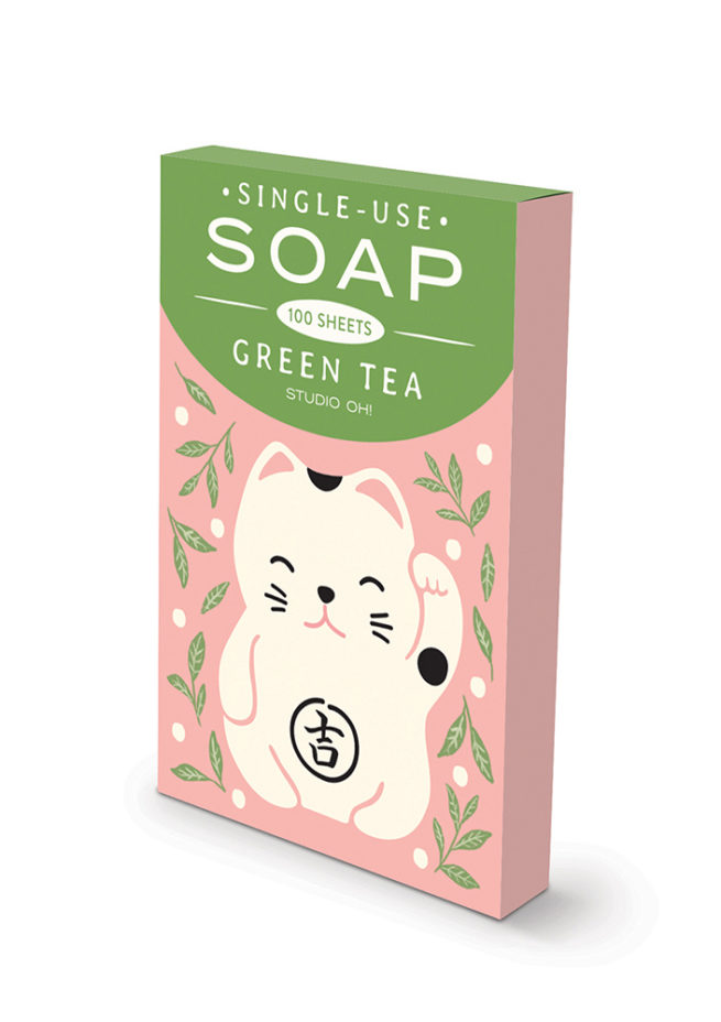 Studio Oh Single Use Soap Sheet - Cat/ Green Tea