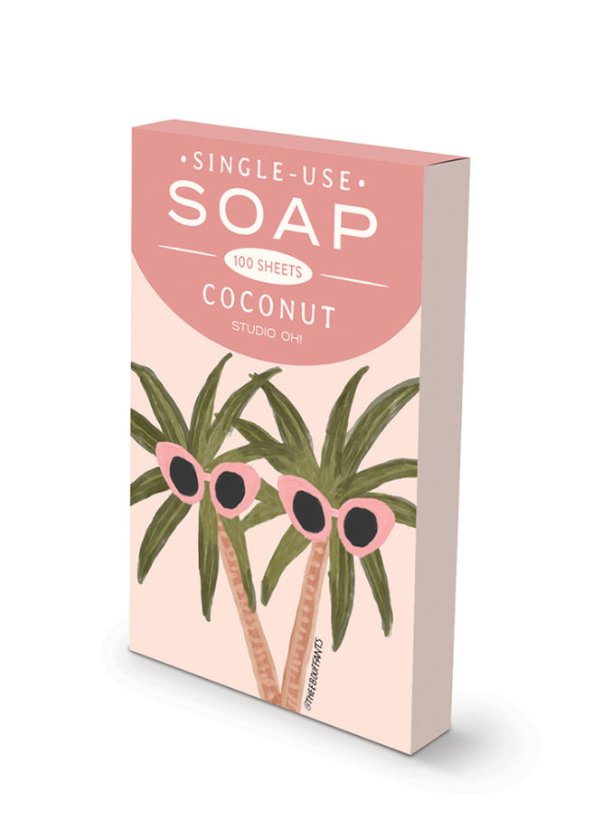 Studio Oh Single Use Soap Sheet - Sunny Palms/ Coconut
