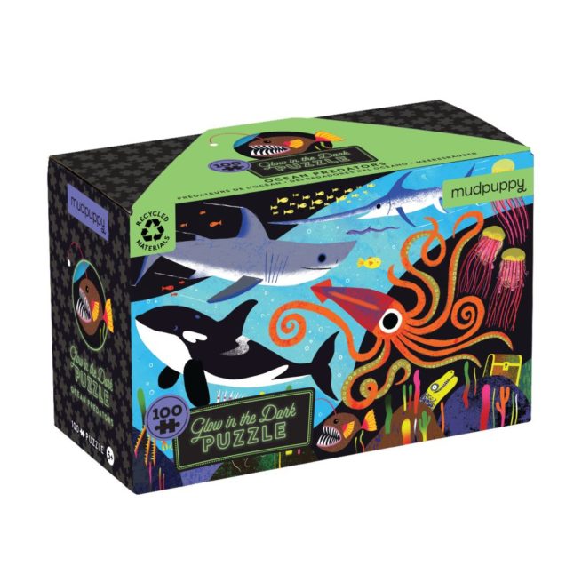Mudpuppy 100 Pc Glow Puzzle - Ocean Predators