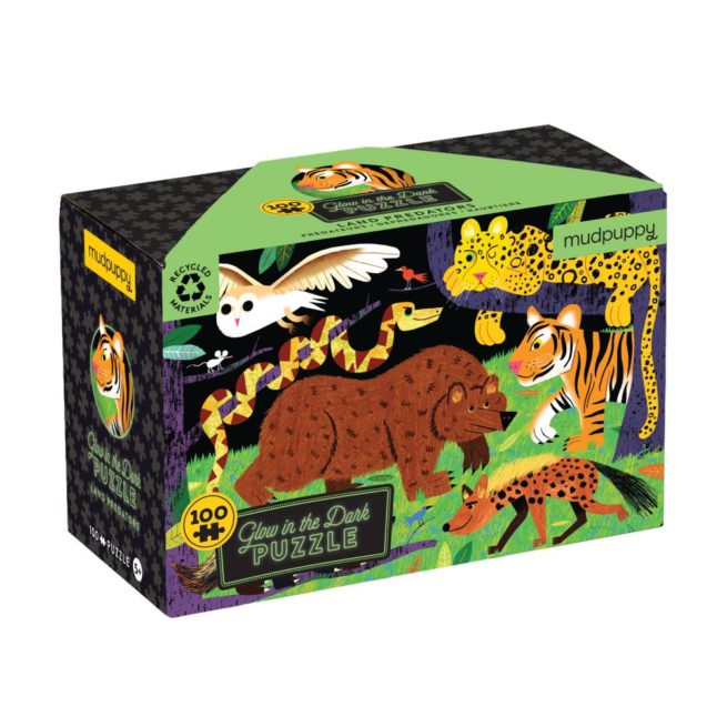 Mudpuppy 100 Pc Glow Puzzle - Land Predators