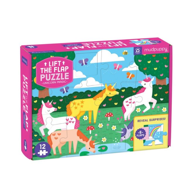 Mudpuppy Lift the Flap 12 pc Puzzle - Unicorn