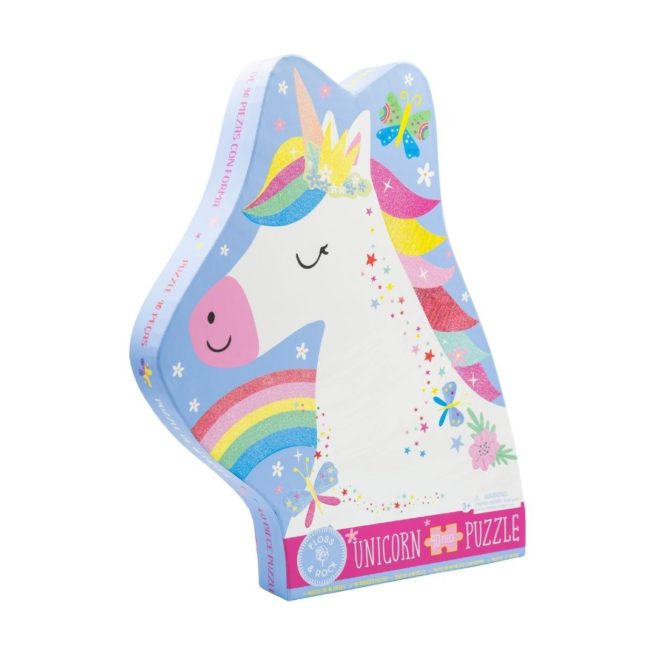 Floss & Rock 40 Pc Shaped Jigsaw Puzzle Unicorn