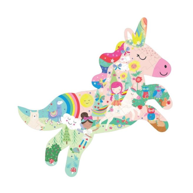 Floss & Rock 40 Pc Shaped Jigsaw Puzzle Unicorn - Image 2