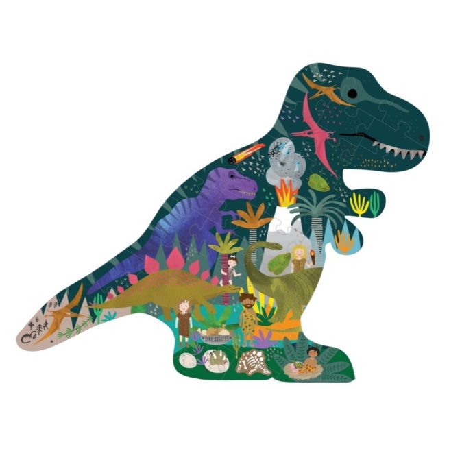 Floss & Rock 40 Pc Shaped Jigsaw Puzzle Dinosaur - Image 2
