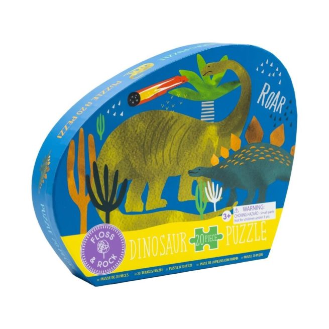 Floss & Rock 20 Pc Shaped Jigsaw Puzzle Dinosaur