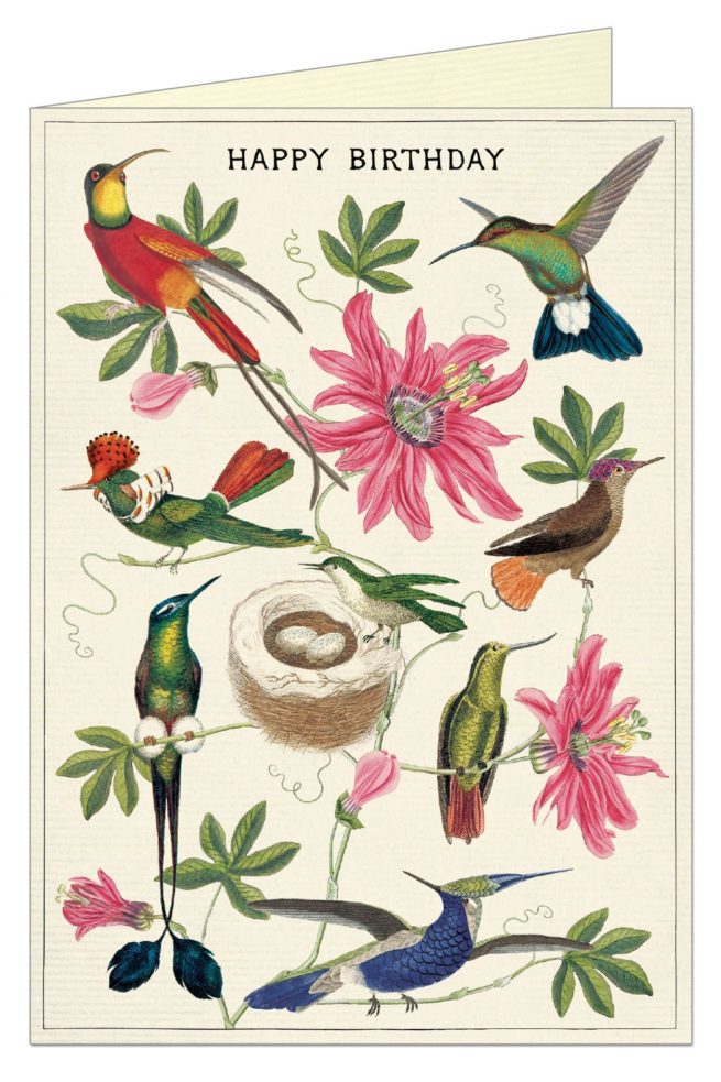 Cavallini Greeting Card - Happy Birthday Hummingbird