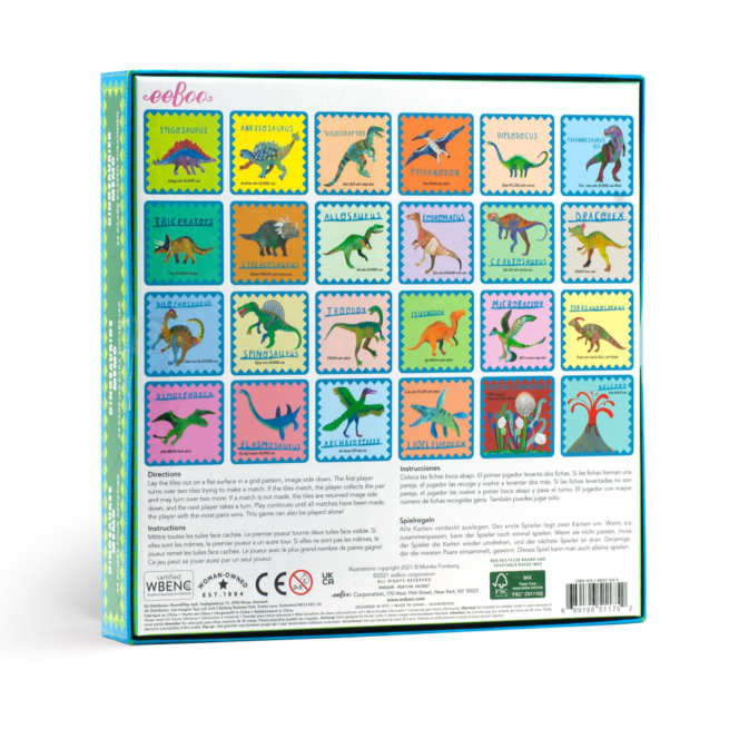 eeBoo Memory Match Game - Shiny Dinosaur - Image 2