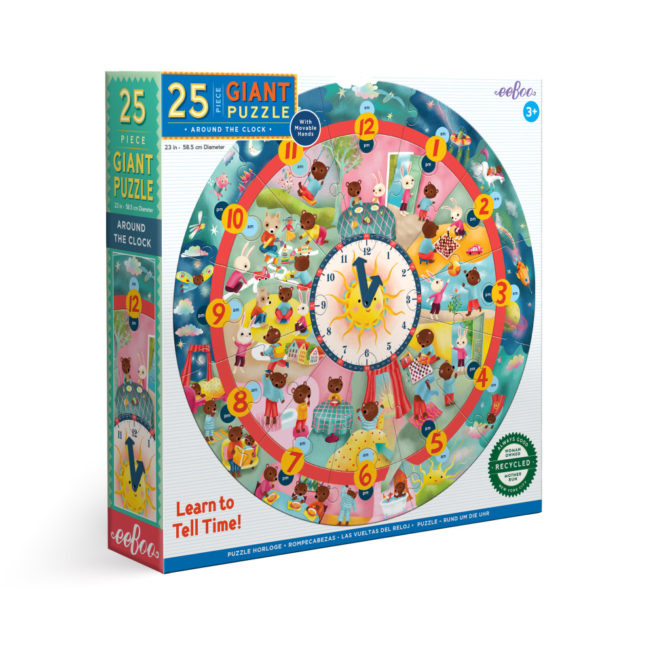 eeBoo 25 Pc Round Puzzle - Clock