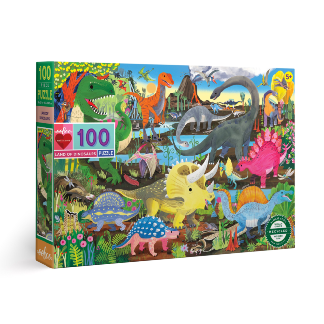 eeBoo 100 Pc Puzzle - Land of Dinosaurs