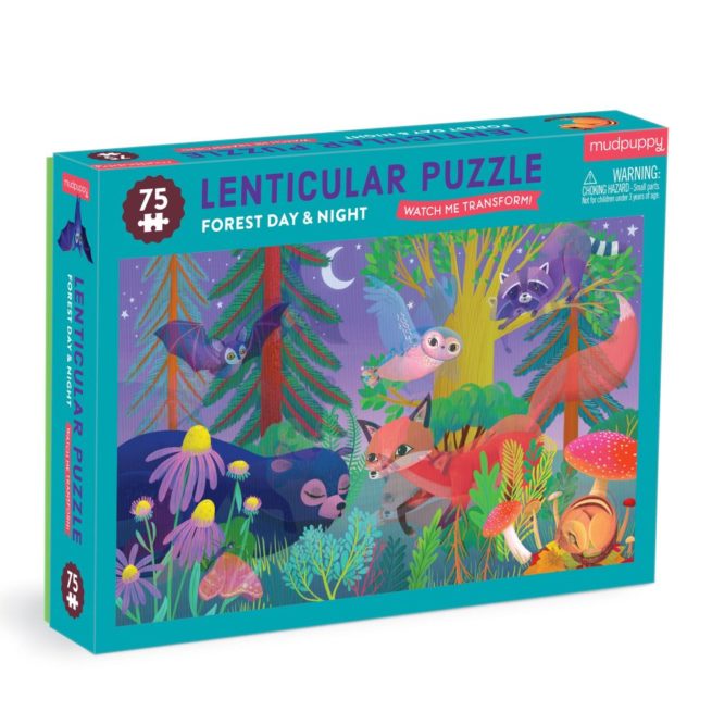 Mudpuppy 75 Pc Puzzle - Lenticular Forest Day & Night