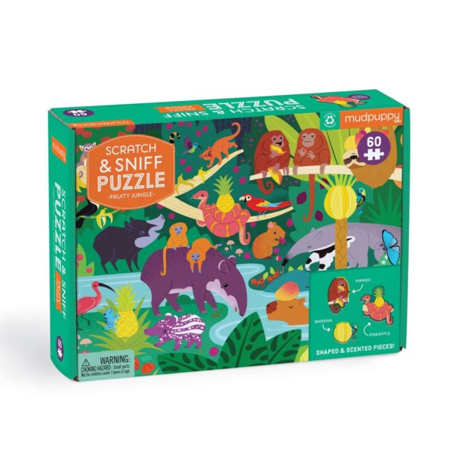 Mudpuppy Scratch & Sniff 60pc Puzzle - Fruity Jungle