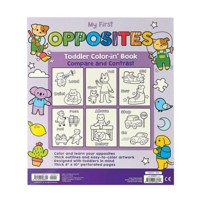 Ooly Colour-in' Book Toddler - Opposites - Image 2