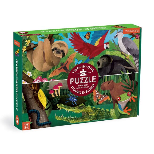 Mudpuppy 100 Pc Double-Sided Puzzle - Rainforest