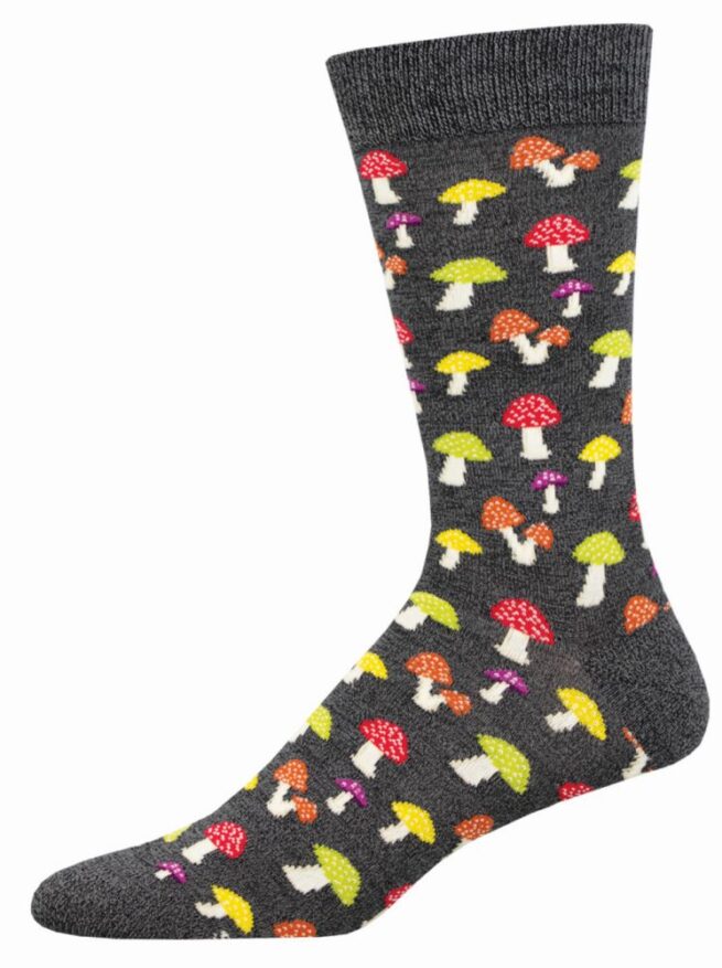 Socksmith Mens Socks Bamboo - Colourful Mushroom Caps