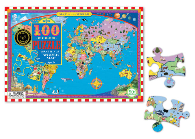 eeBoo 100 Pc Puzzle - World Map - Image 2